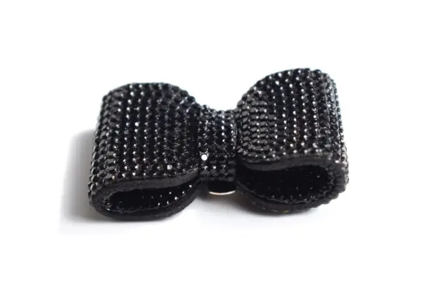 Black Crystals Bow Shoe Clips - Image 3