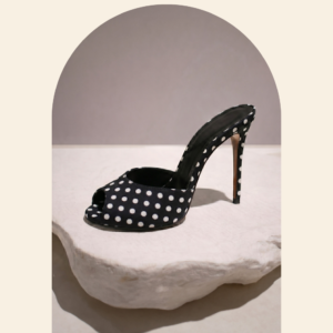 Elise Black Heel Mule