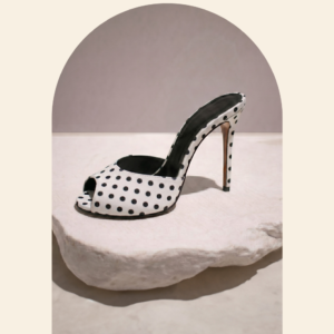 Elise White Heel Mule