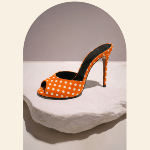 Elise Orange Heel Mule
