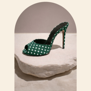 Elise Green Heel Mule