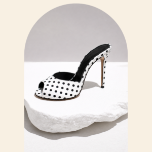 Elise White Heel Mule