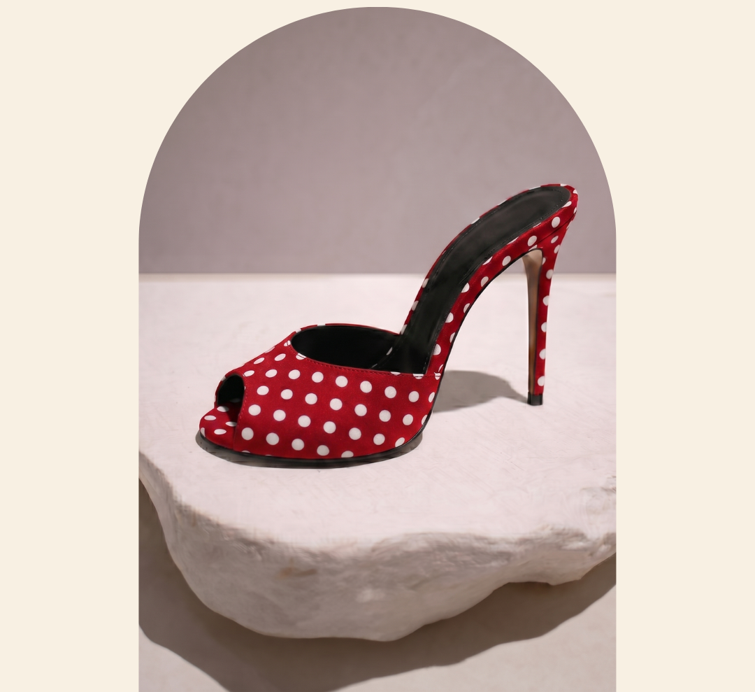 Elise Red Heel Mule